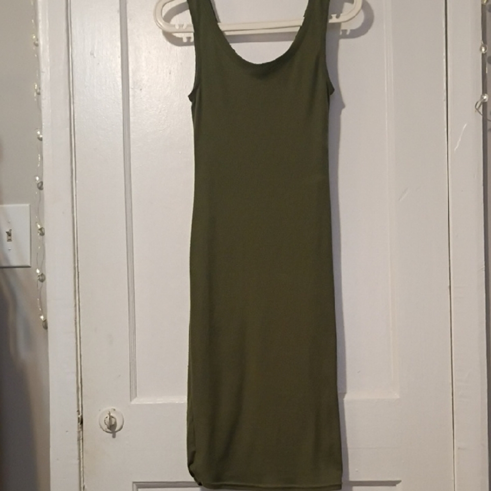Olive Green Sleeveless Dress